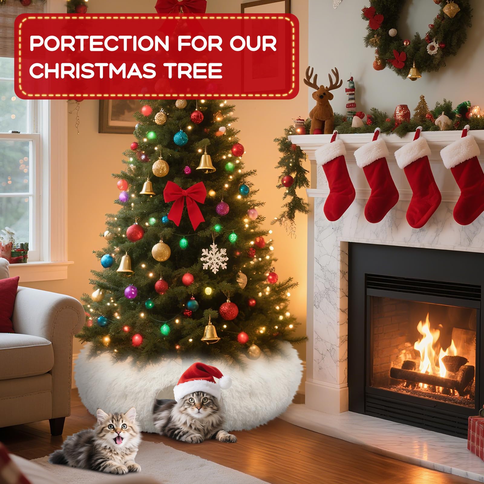 Hollowfly cat tunnel plush faux fur outer with durable lining for lasting comfort