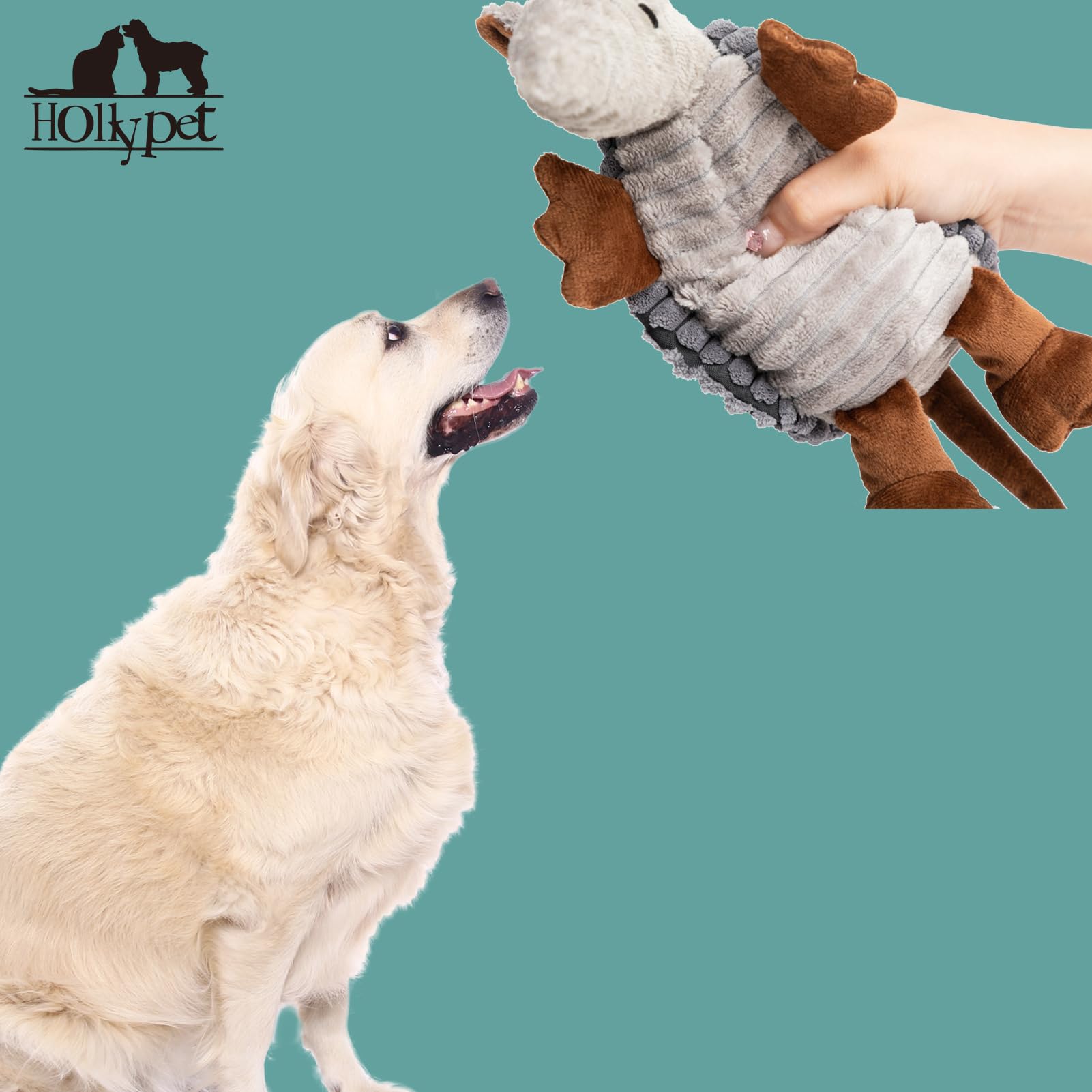 HollyPet Armadillo Plush in multi-color design matches pet personality