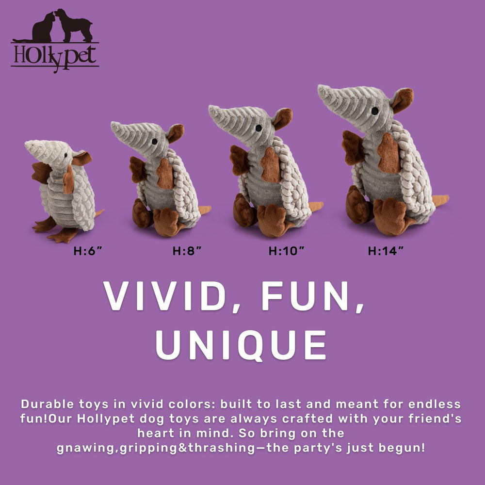 Hollypet Armadillo plush color varieties, appealing look for puppies during cuddly playtime