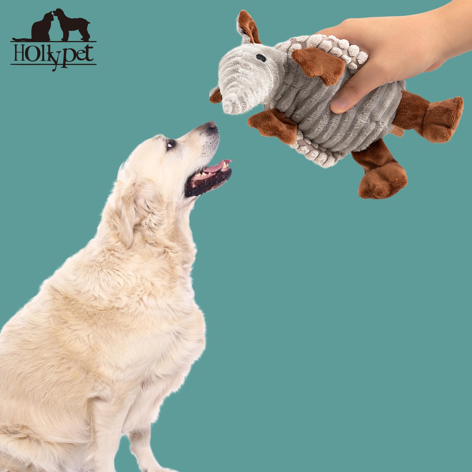 Hollypet Armadillo plush toy for both indoor outdoor play and training sessions