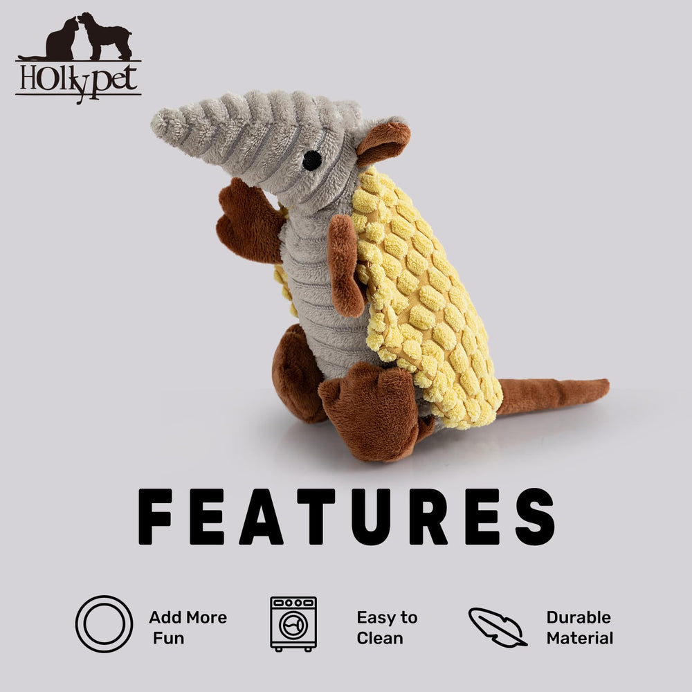 Hollypet Armadillo plush toy durable-soft-material for indoor/outdoor play
