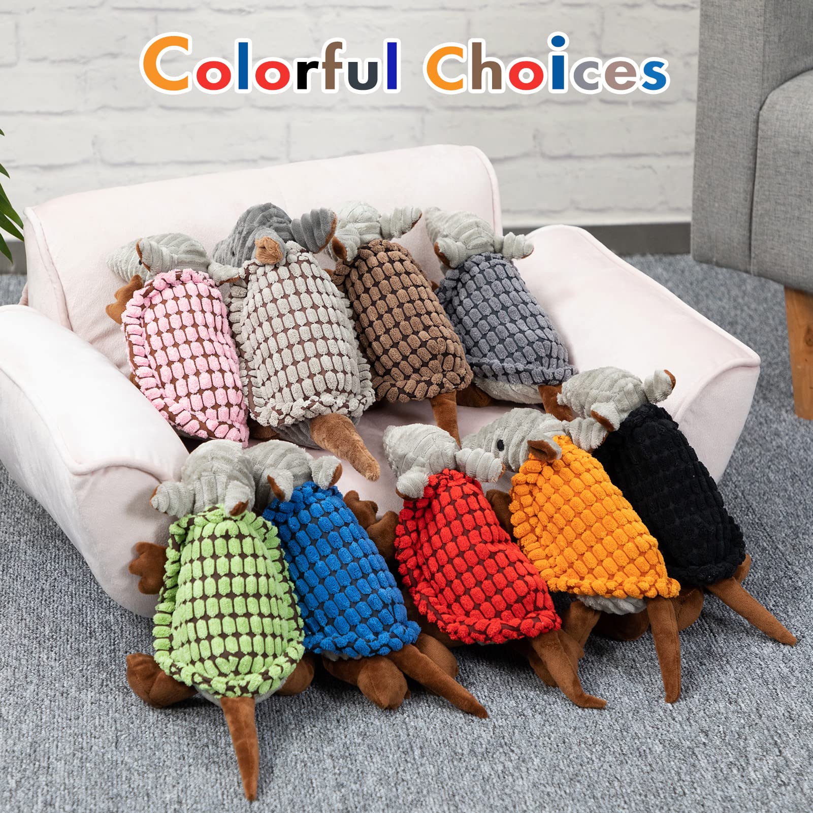 HollyPet Armadillo Toy sized for small to medium dogs