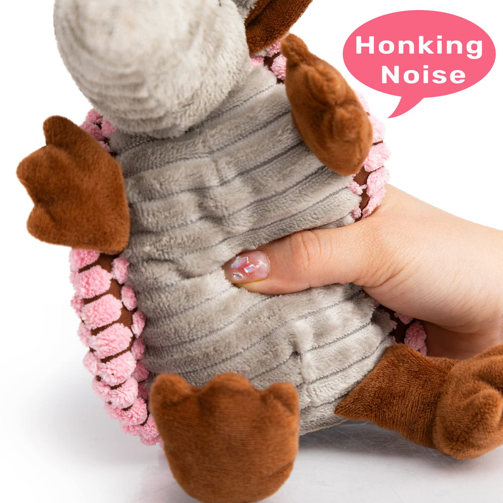 Hollypet armadillo textured-surface dog toy aids gum massage during chewing.