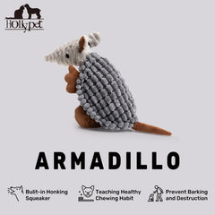 HollyPet Armadillo Toy textured surface massages gums during play