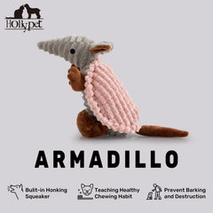 Hollypet Armadillo toy color options showcasing playful design for personalities
