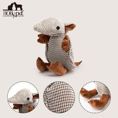 Hollypet Armadillo toy durability close-up suitable for indoor and outdoor play.