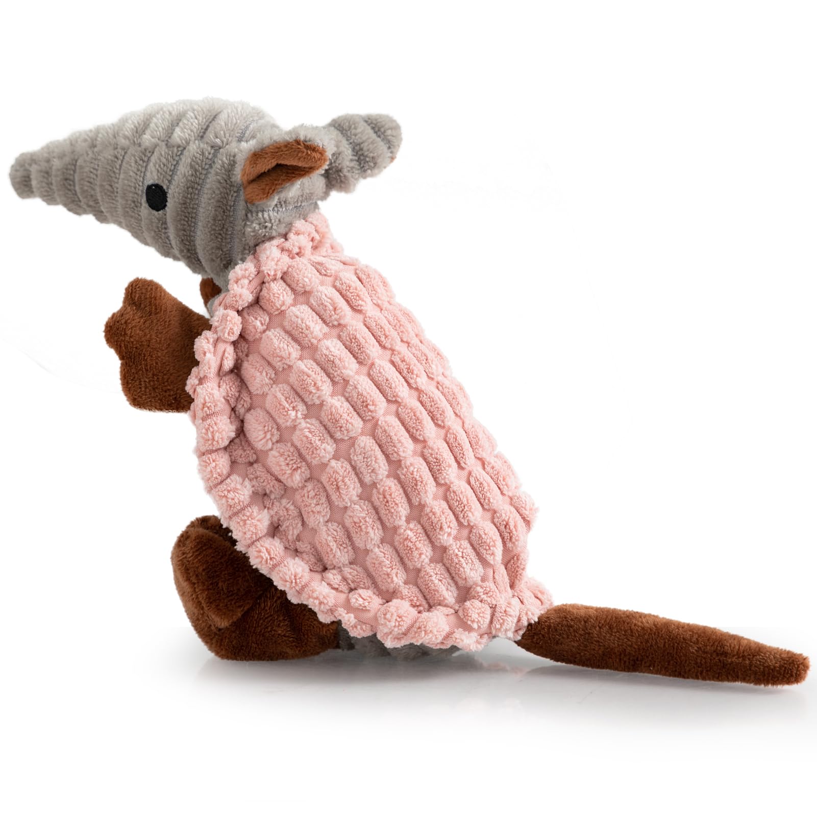 Hollypet Armadillo toy front view with plush texture for interactive play