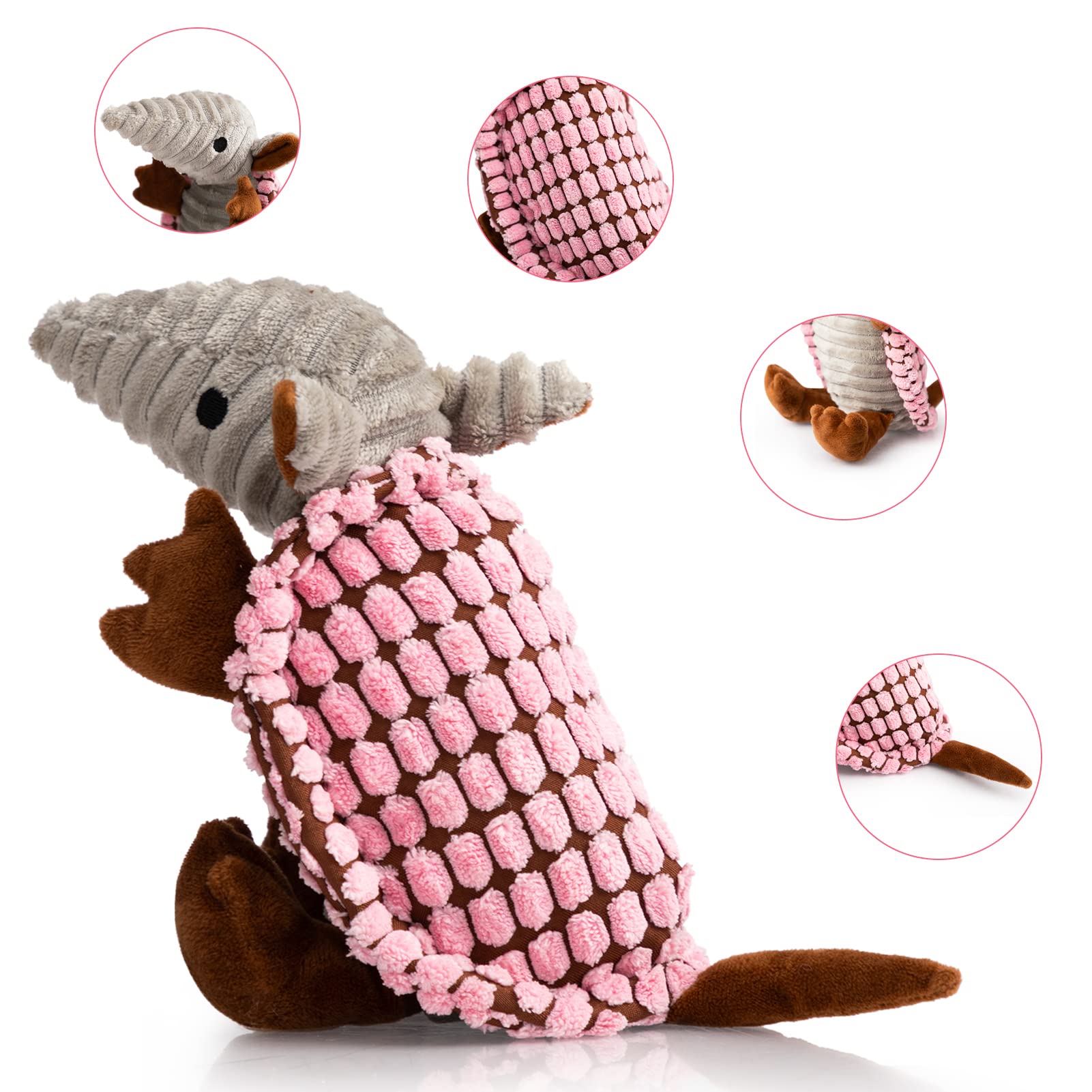 Hollypet armadillo toy for indoor-outdoor play supports active exercise and retrieval games.