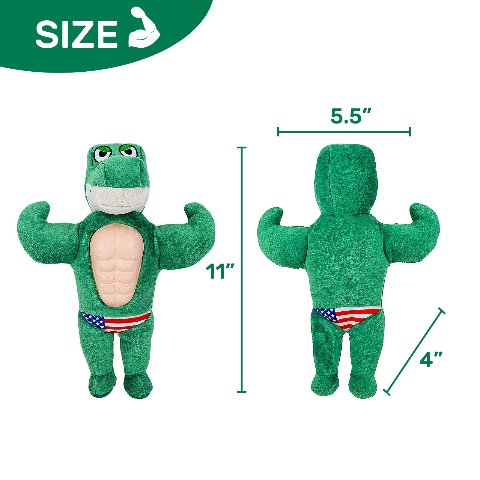 Hollypet crocodile plush toy durability closeup shows sturdy fabric built for rough chewers.
