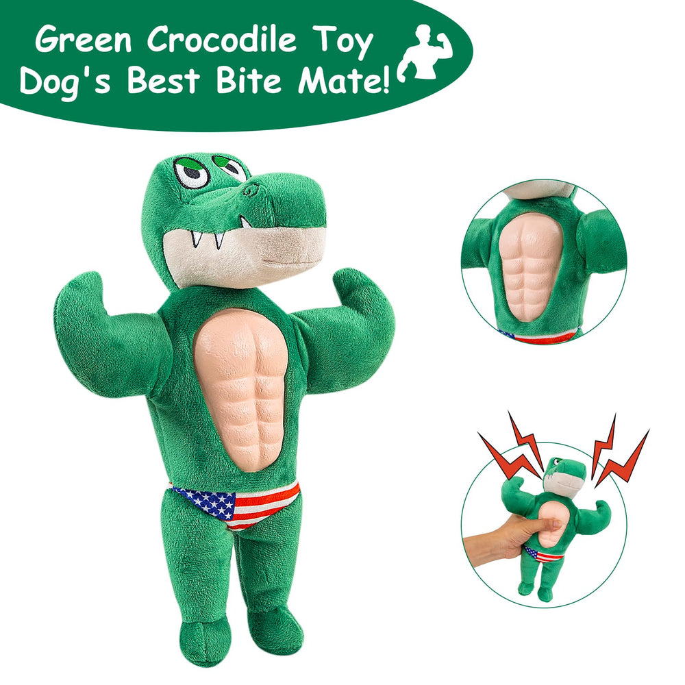 Hollypet crocodile plush toy squeak feature captures your dog's playful curiosity during training.