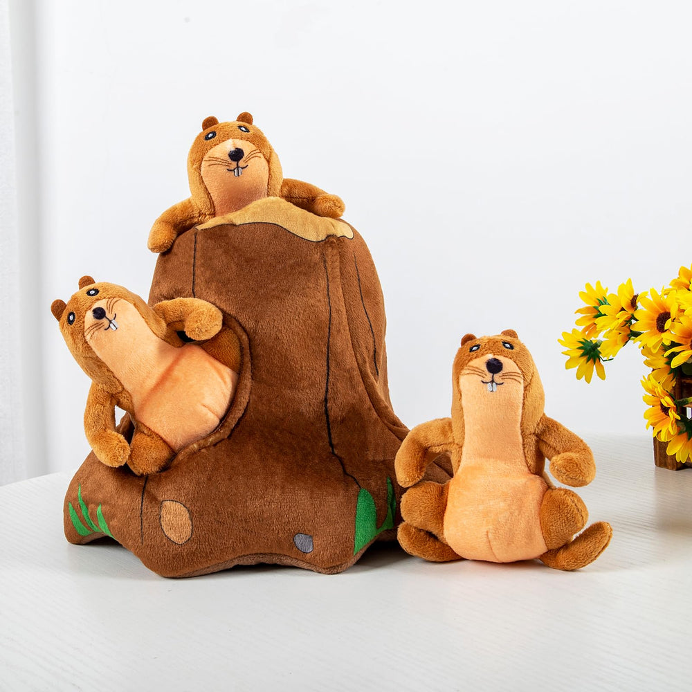 Hollypet durable plush material closeup highlighting reinforced stitching for long lasting play