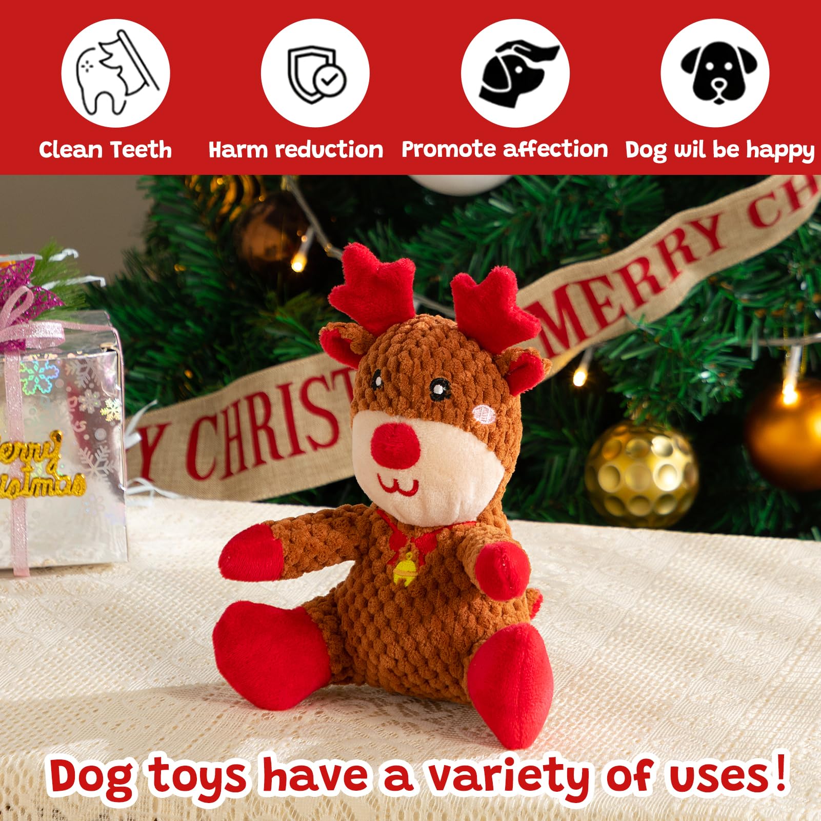 Hollypet squeaky elk toy offers interactive play and bonding moments
