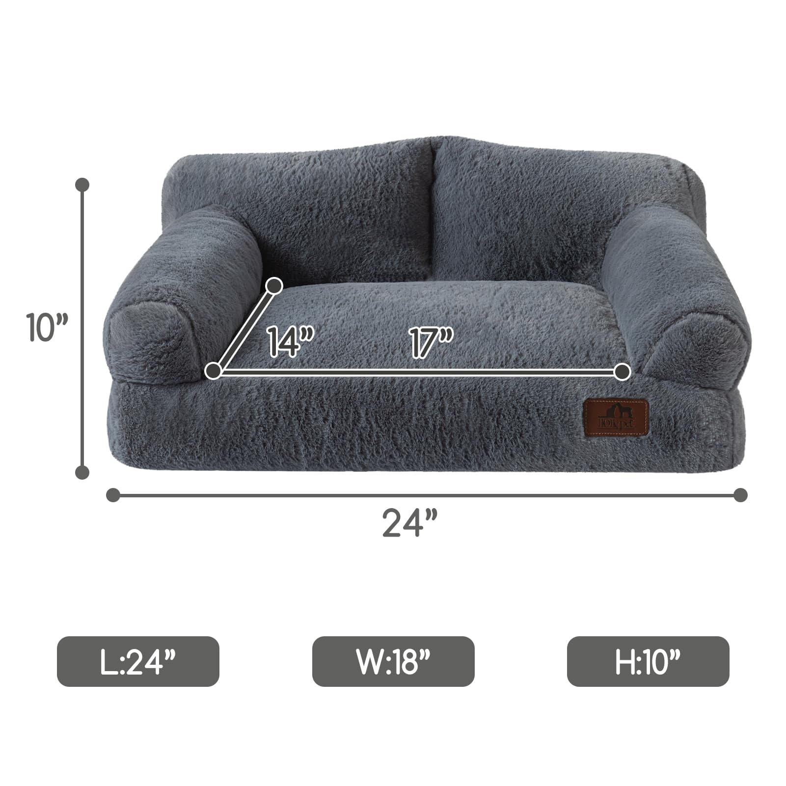 Hollypet Fluffy Plush Bed designed for small dogs and cats up to 25 lbs.