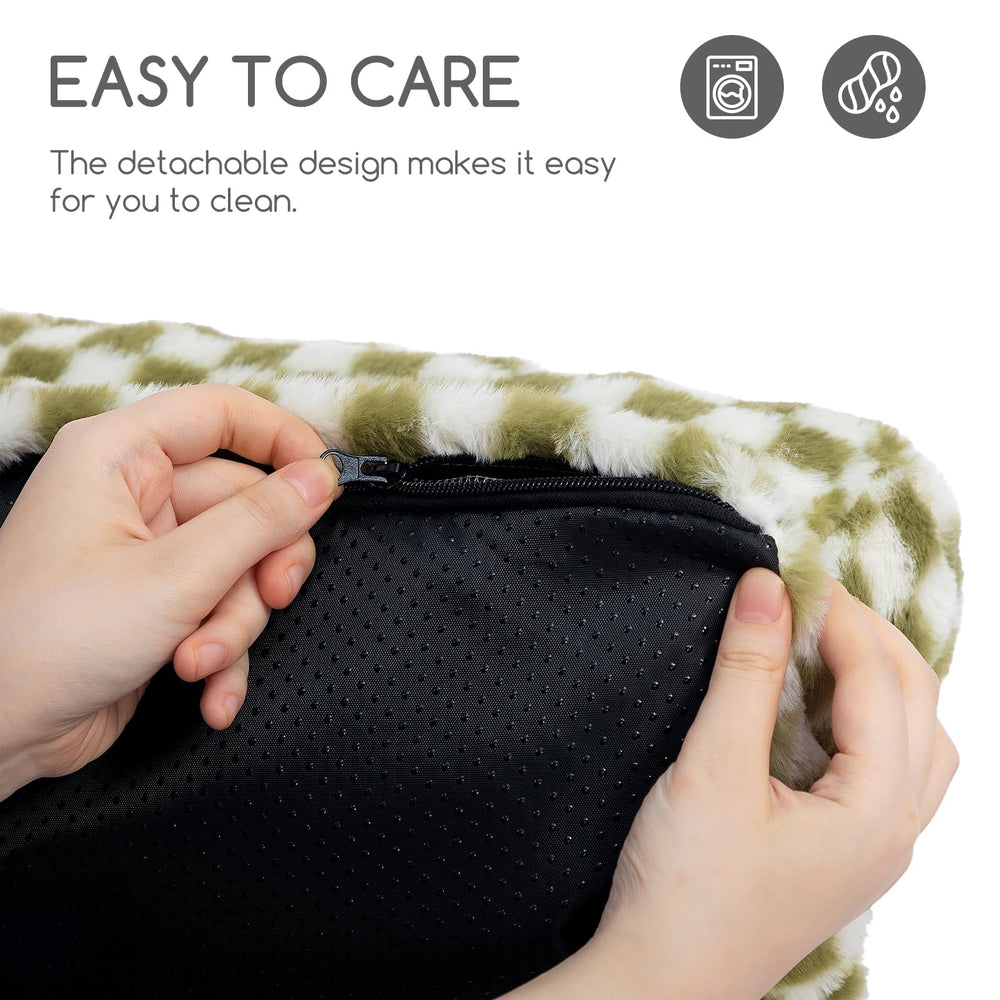 Hollypet Fluffy Plush Sofa Bed raised edges provide secure resting spot