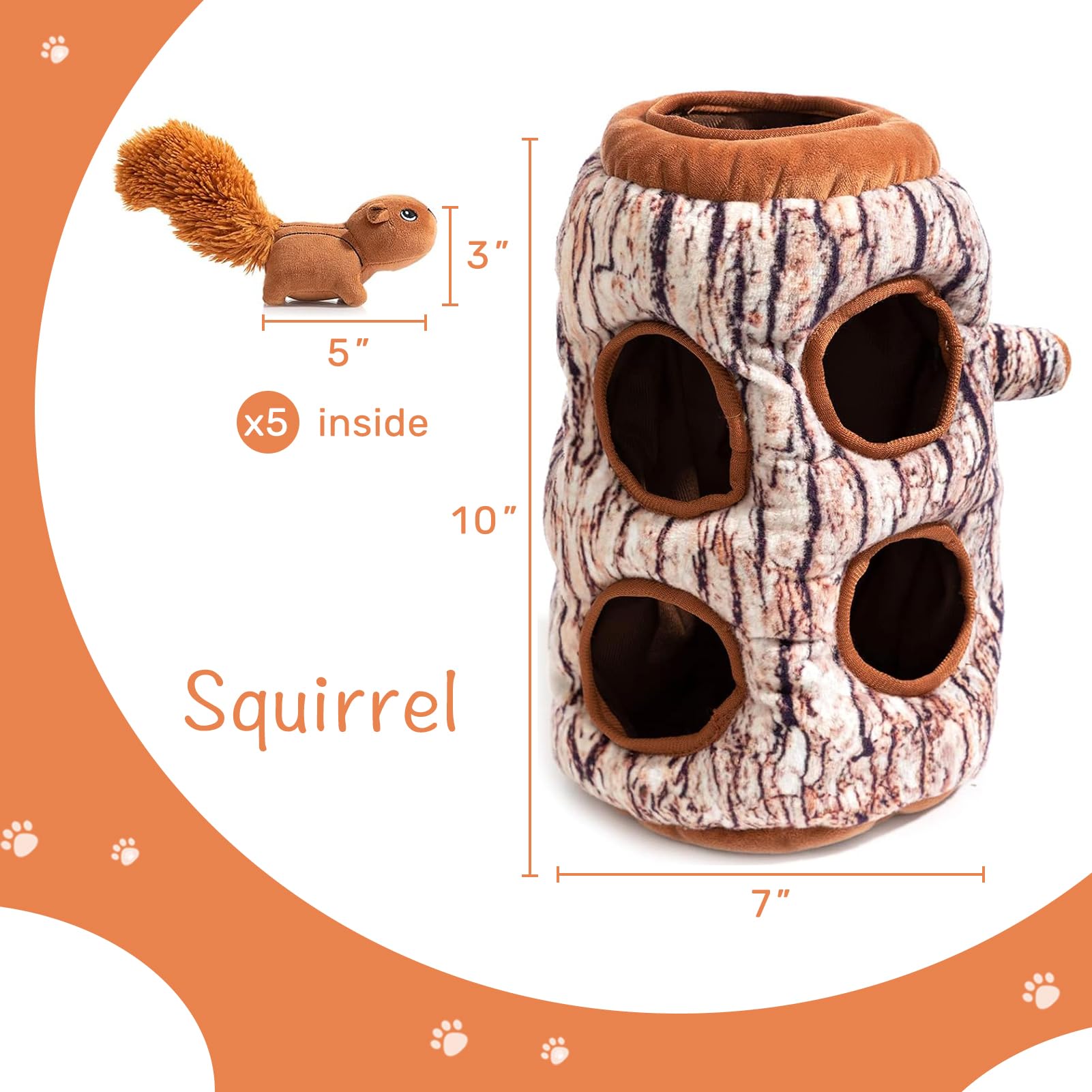 Hollypet interactive puzzle plush with wood pile base for dogs