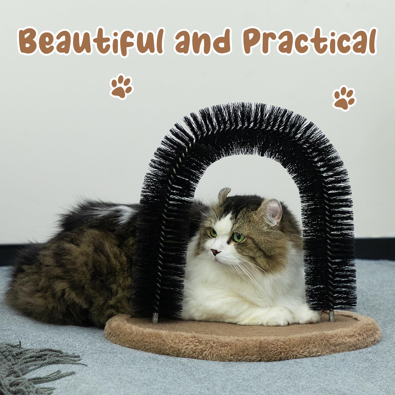 Hollypet multi-use cat grooming toy offers brushing, scratching, and massage in one