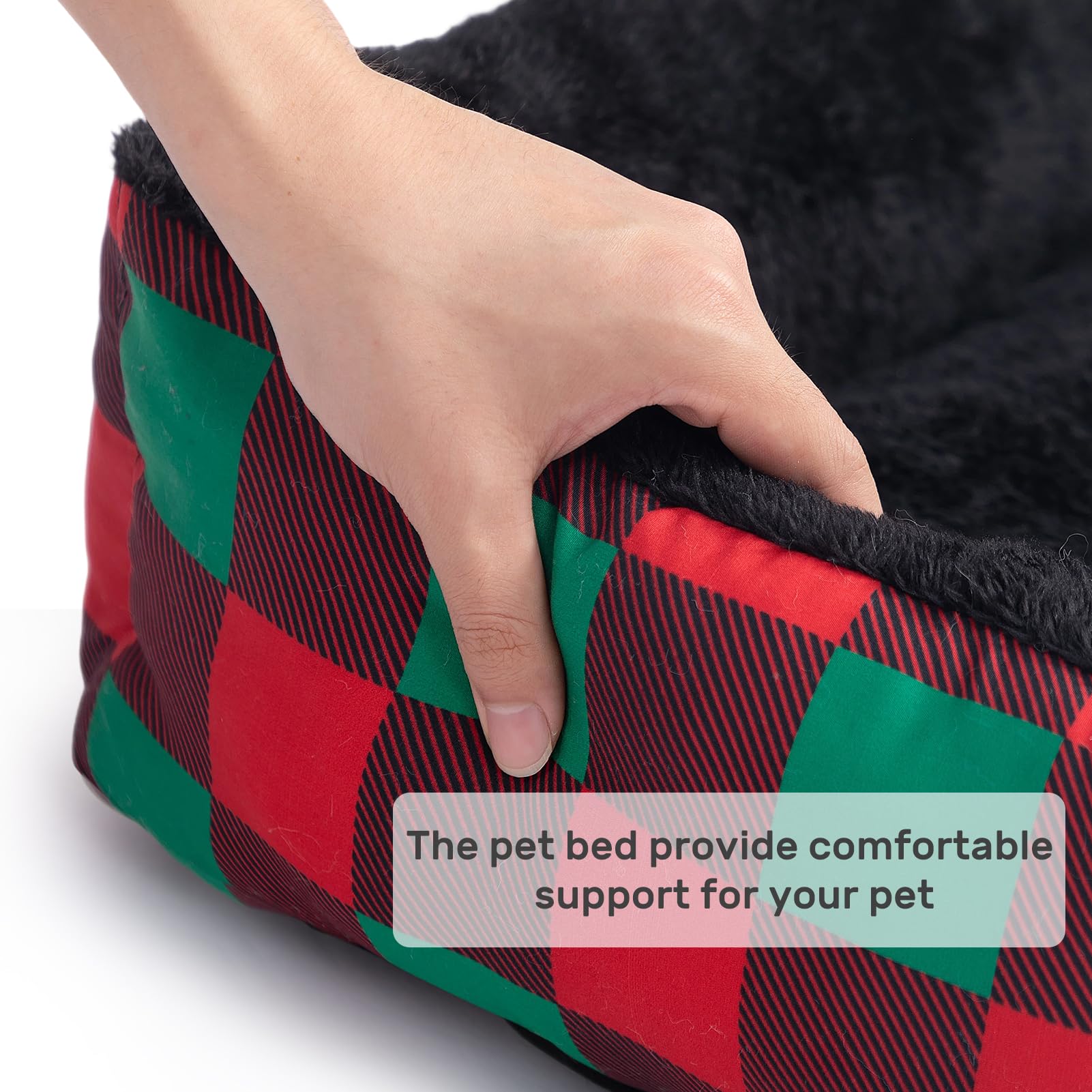 Hollypet Plush fabric detail highlights durable, cozy surface for pets