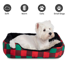 Hollypet Rectangular bed raised rim close-up emphasizes restful head and neck comfort