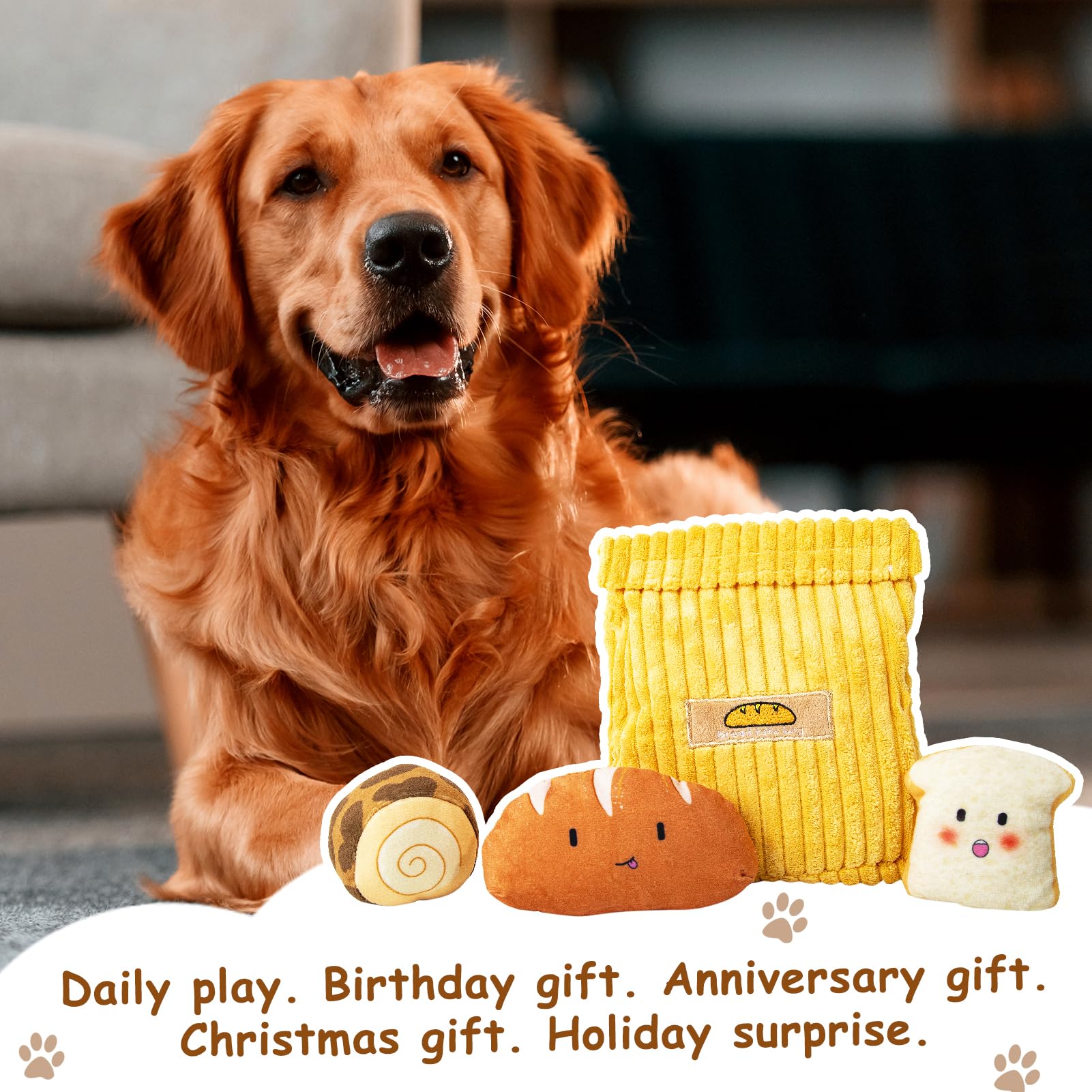 Hollypet Squeaky Dog Toy reinforced stitching supports long-lasting play.