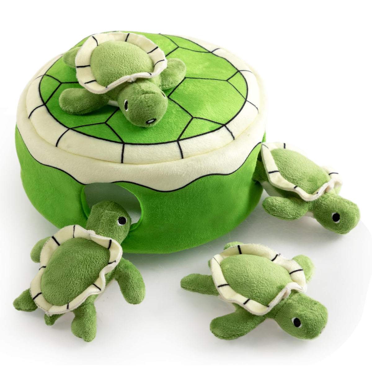 Hollypet squeaky dog toy turtle shell for interactive burrow and fetch play