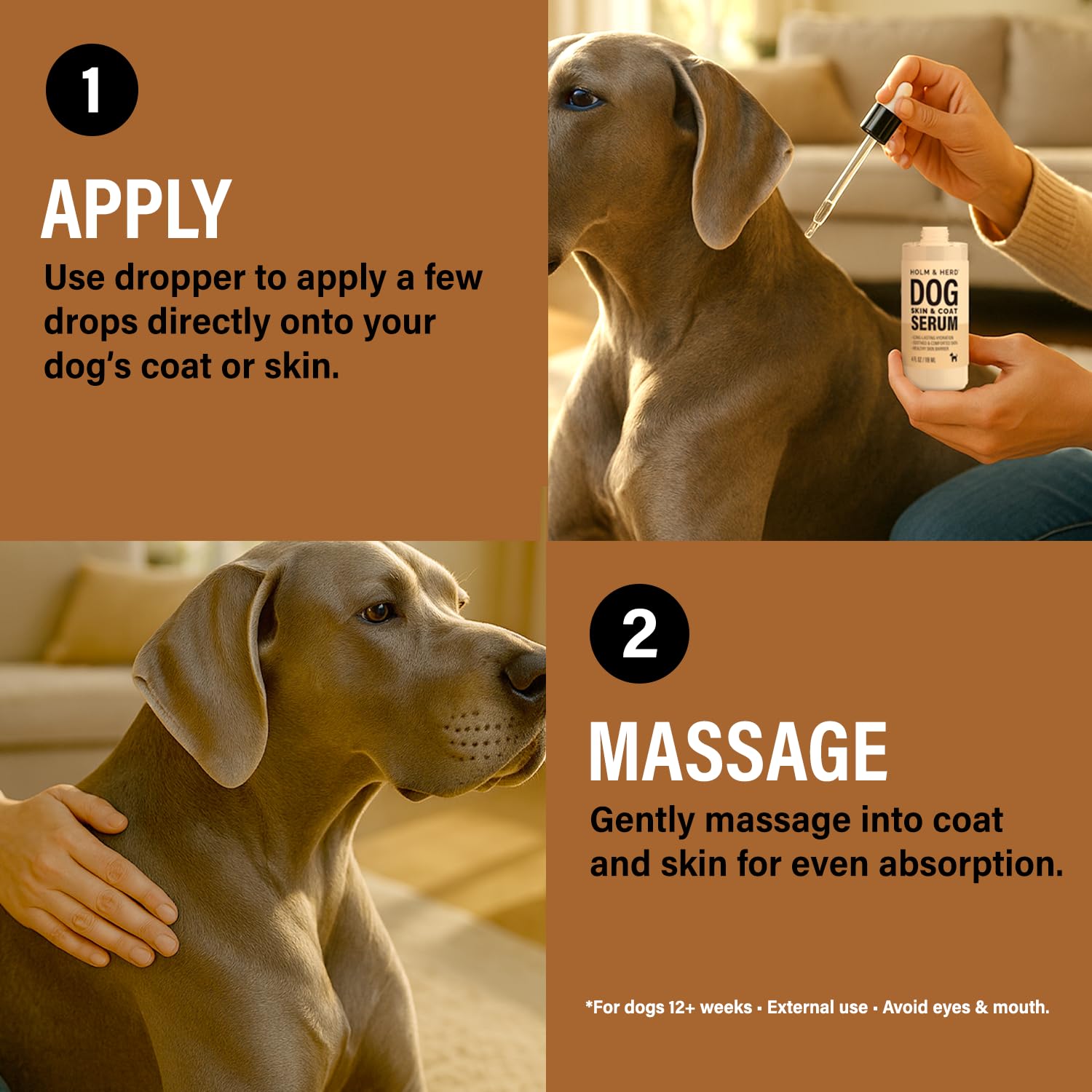 Holm & Herd 4 oz bottle packaging suitable for grooming