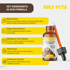 Holy Pets cough medicine drops for easy dosing and relief.
