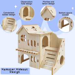 Holyenten hamster hideout climbing-ladder invites active play and climbing in small pets.