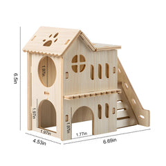 Holyenten hamster hideout double-decker showcases two-story design for vertical exploration and rest.