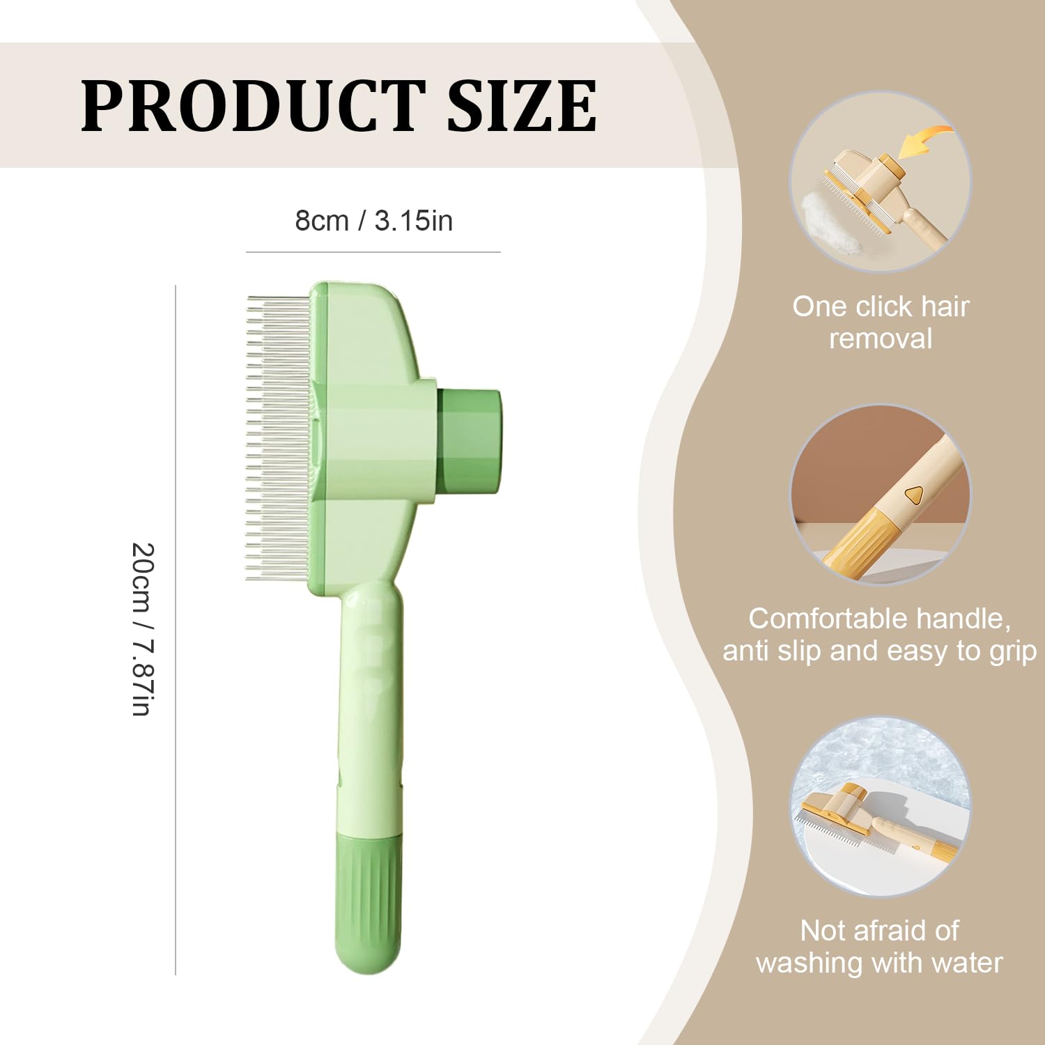 Holyenten self-cleaning release-button for quick grooming sessions and post-brush cleanup.