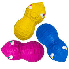 HOLYSTEED peanut-squeak-toy closeup shows soft latex texture ideal for gentle teething play.