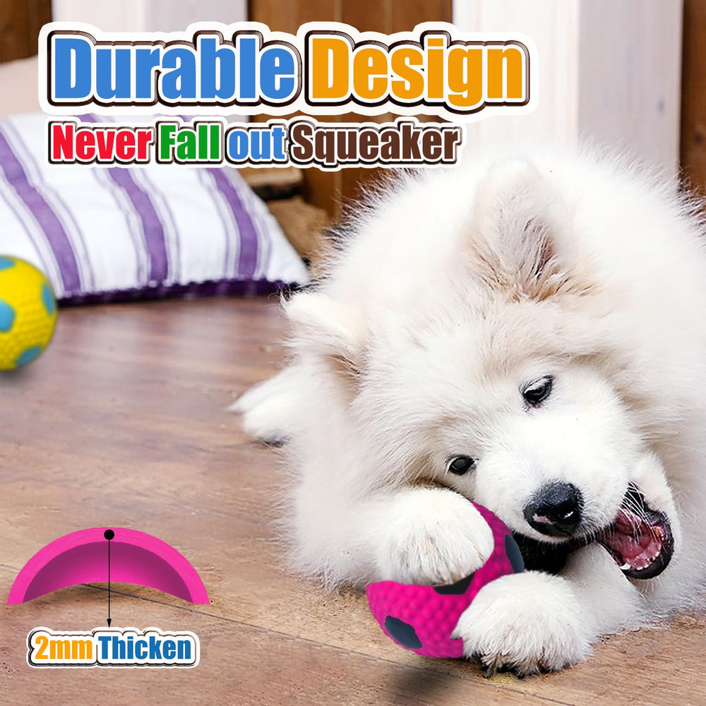HOLYSTEED squeaky dog ball unpredictable bounce for active play
