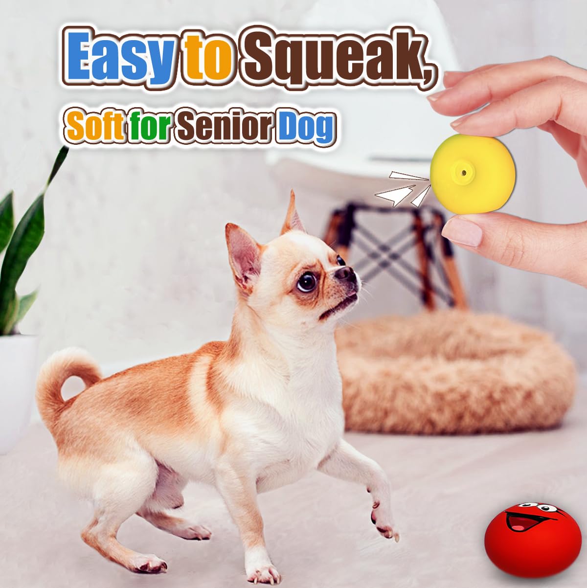 HOLYSTEED small-size 2.2-inch toy fits under 30 lb dogs.