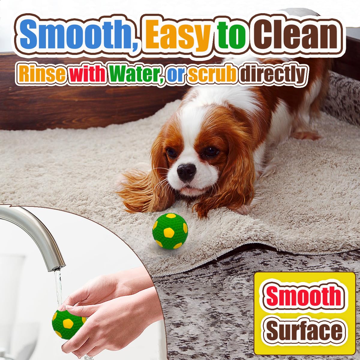 HOLYSTEED textured dental-ball helps massage gums during chewing for small breeds.