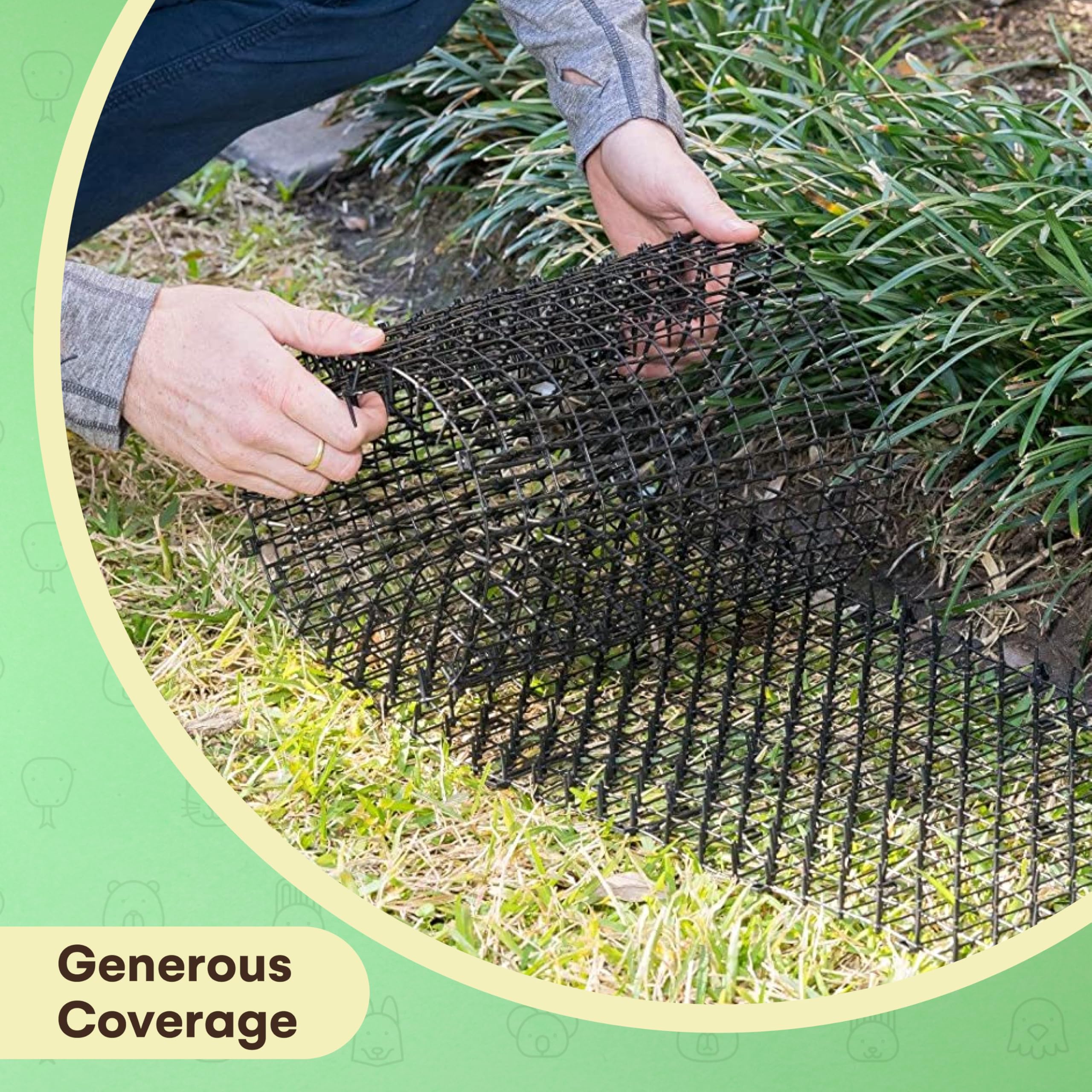 Homarden Scat Mat garden wrap-around protects beds and trees from digging.