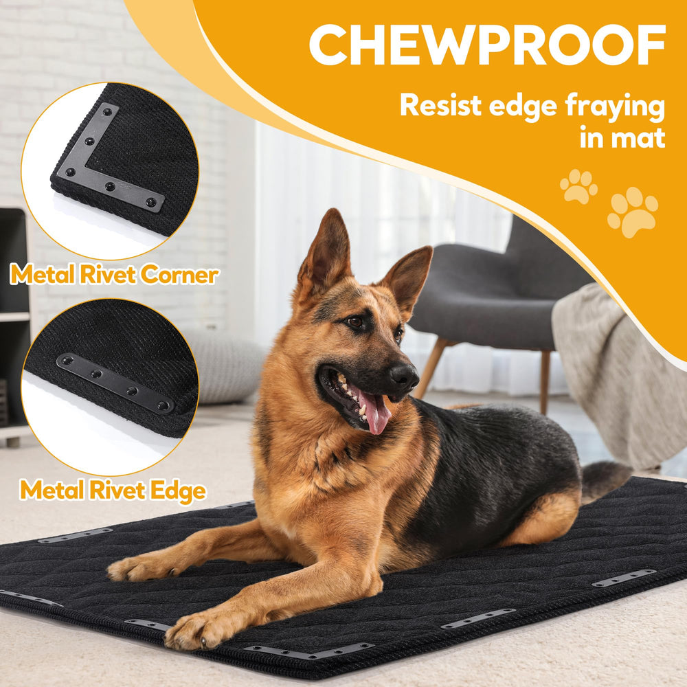 HOMBYS industrial-fabric close-up highlighting scratch-proof material for teething puppies