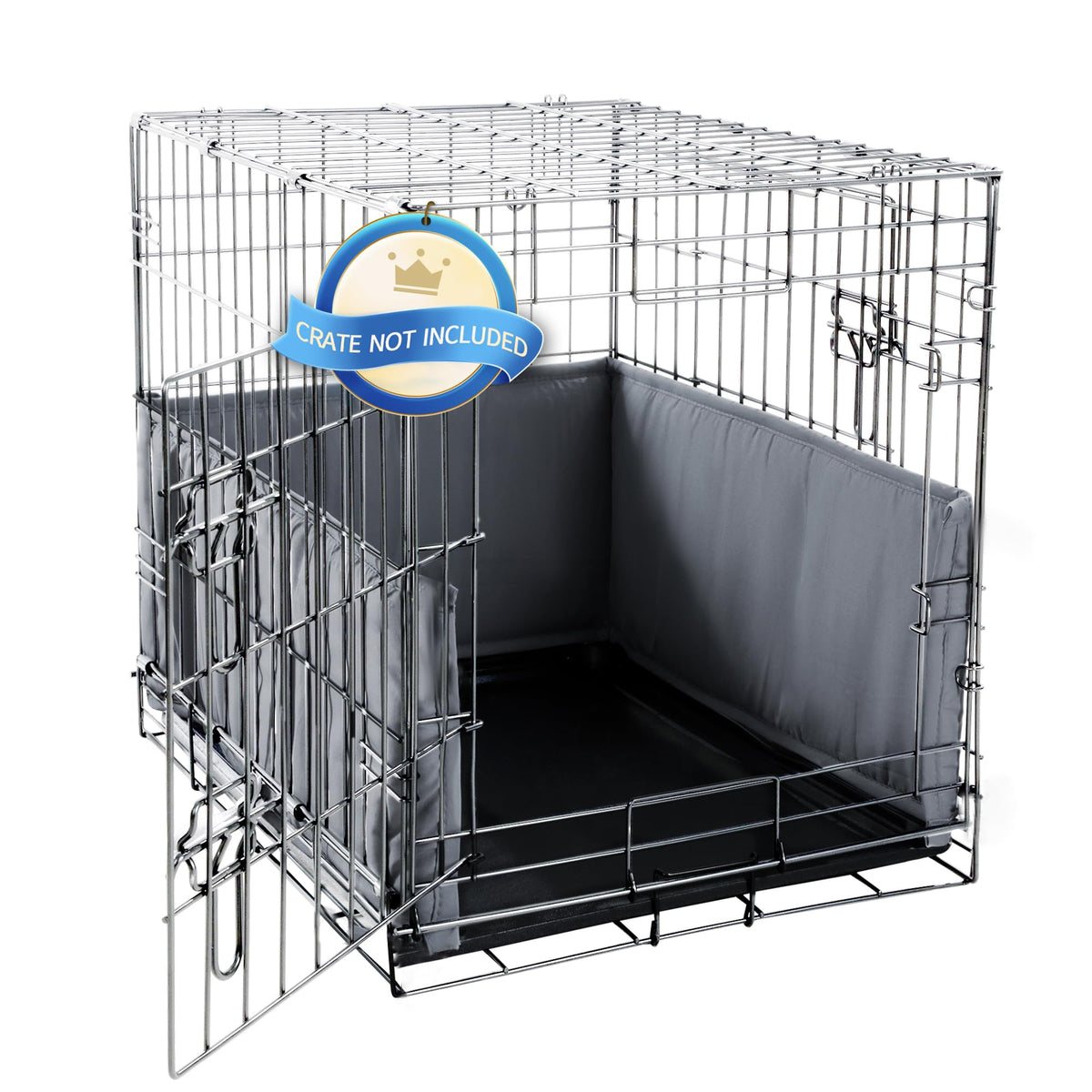 Hombys Dog Crate Bumper front view showing padded protection inside the crate