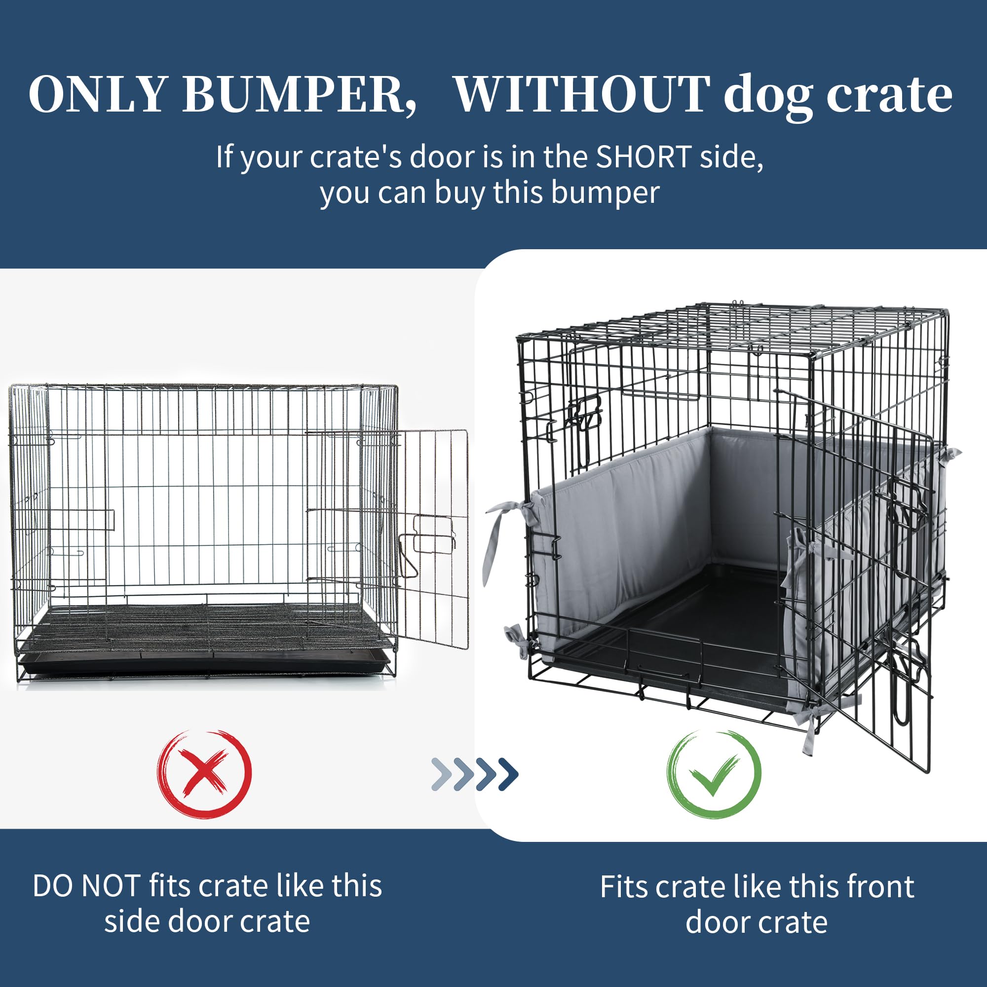 Hombys gray bumper padding displays soft filling for gentle dog cushioning
