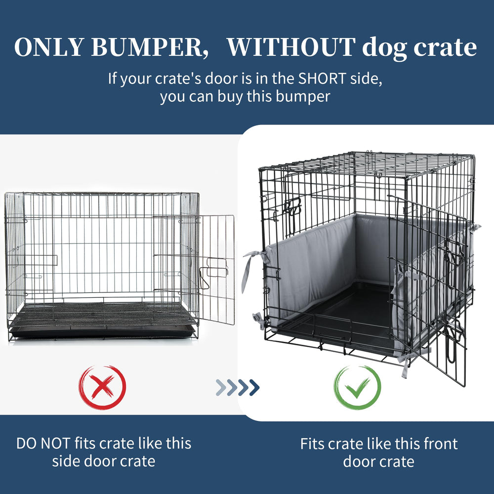 Hombys gray bumper padding displays soft filling for gentle dog cushioning