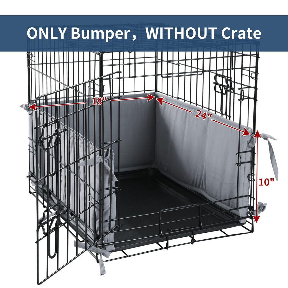 Hombys Dog Crate Bumper with ties demonstrates secure installation on crate sides