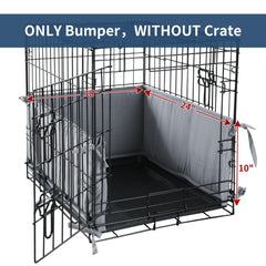 Hombys Dog Crate Bumper with ties demonstrates secure installation on crate sides