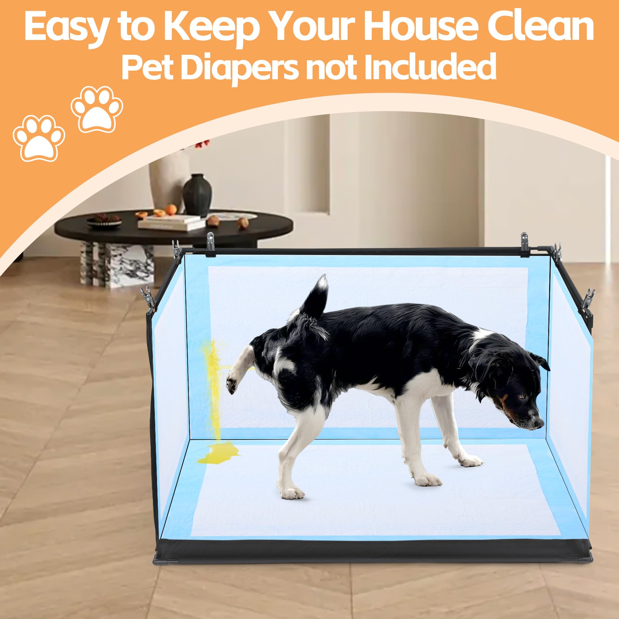 HOMBYS dog pee pad holder side view demonstrates tall walls to prevent spills.