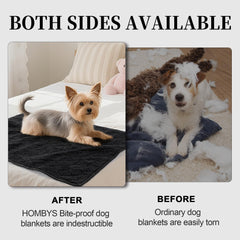 HOMBYS indestructible chew-proof dog blanket on sofa protects upholstery from scratches, fur, and moisture
