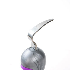 Homcare curved brush aids debris removal from crevices.