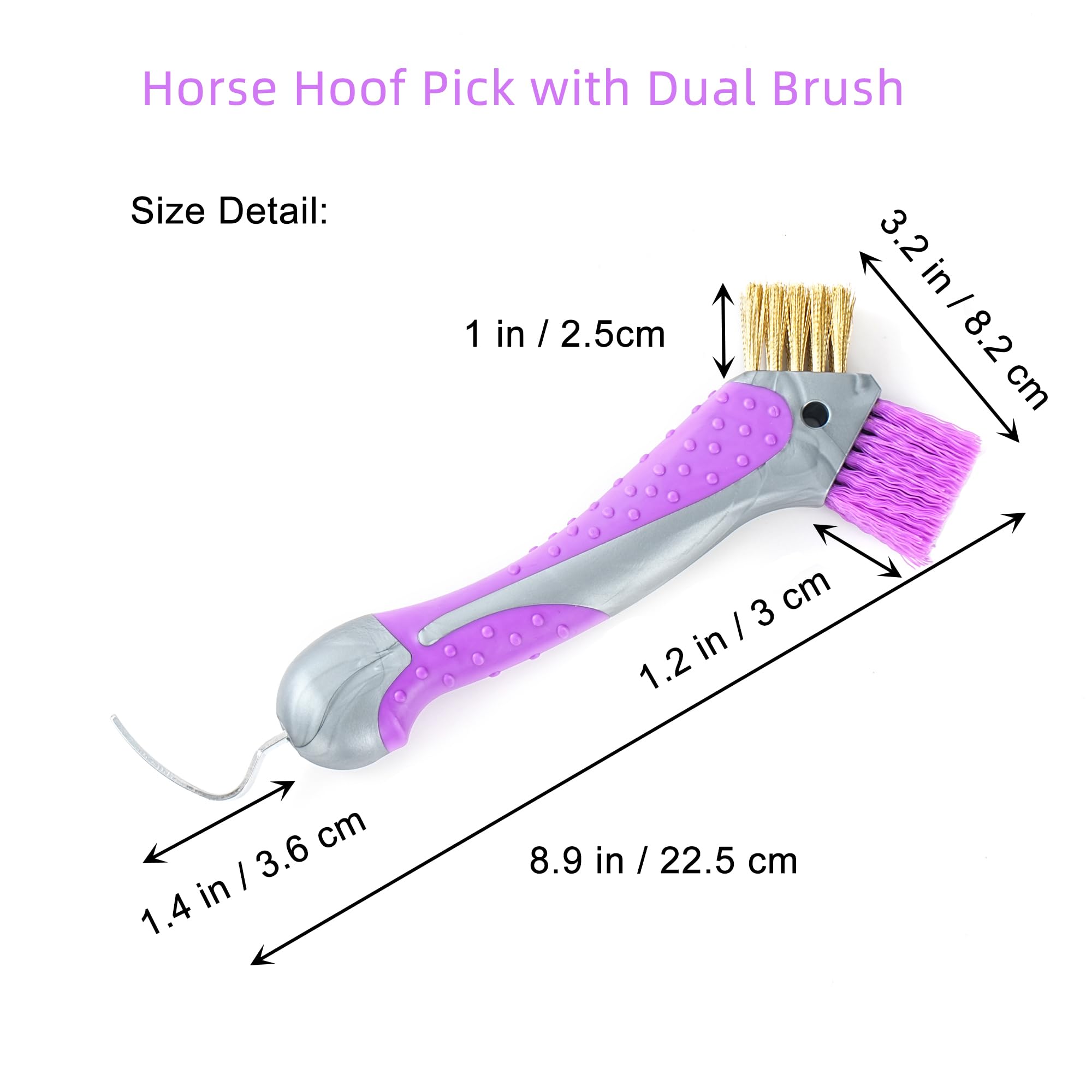 Homcare hoof pick in use during routine hoof care.