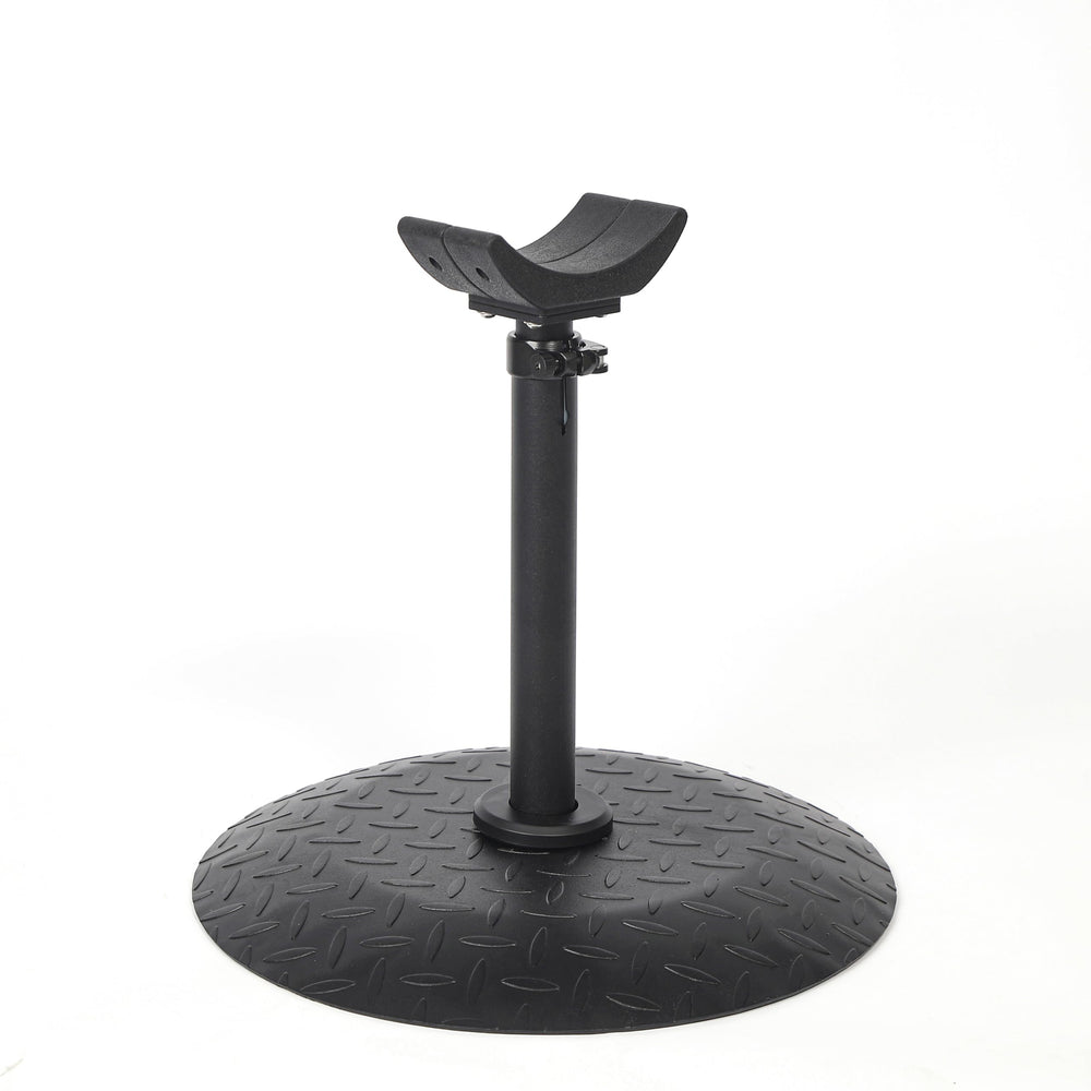 Homcare Horse Hoof Stand quick-release pinless system for fast height changes.