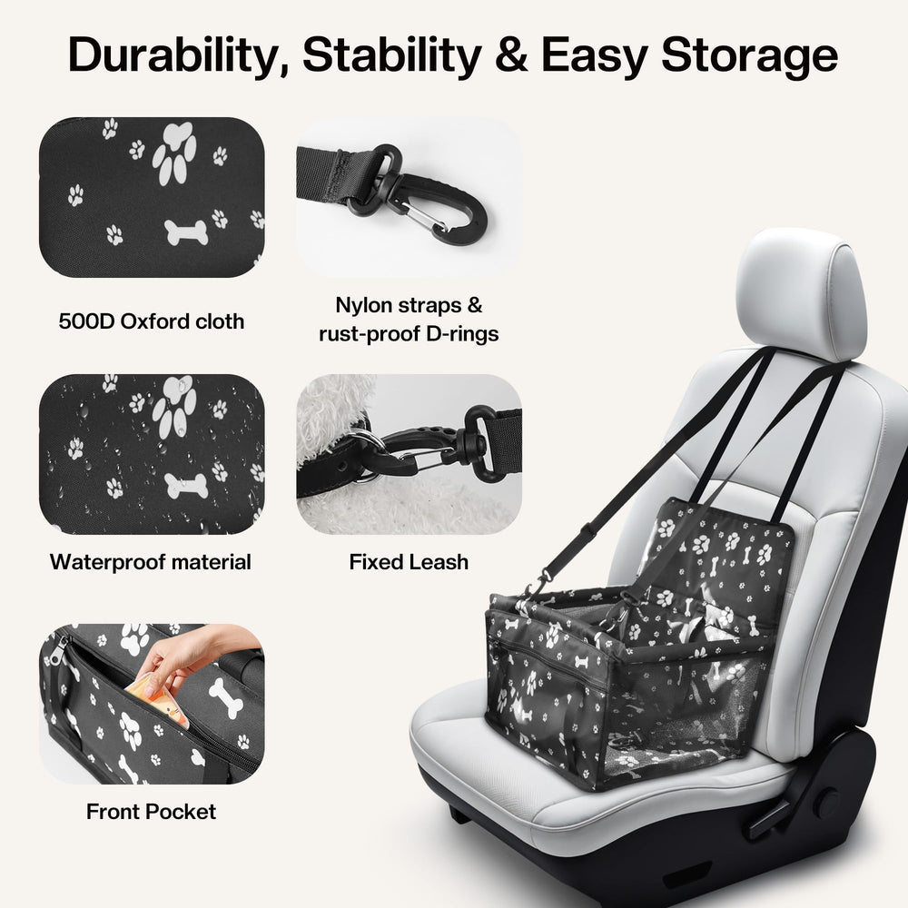Homcolorful dog car seat harness clip ensures secure, adjustable restraint.