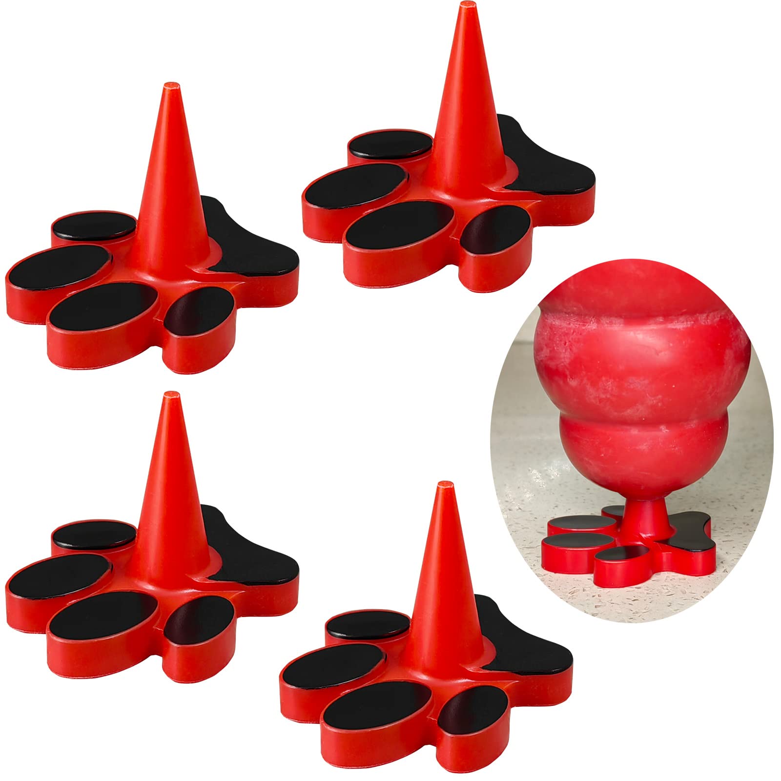 HOMDSG dog toy holder stopper with tapered red plug for leak-free toy prep.