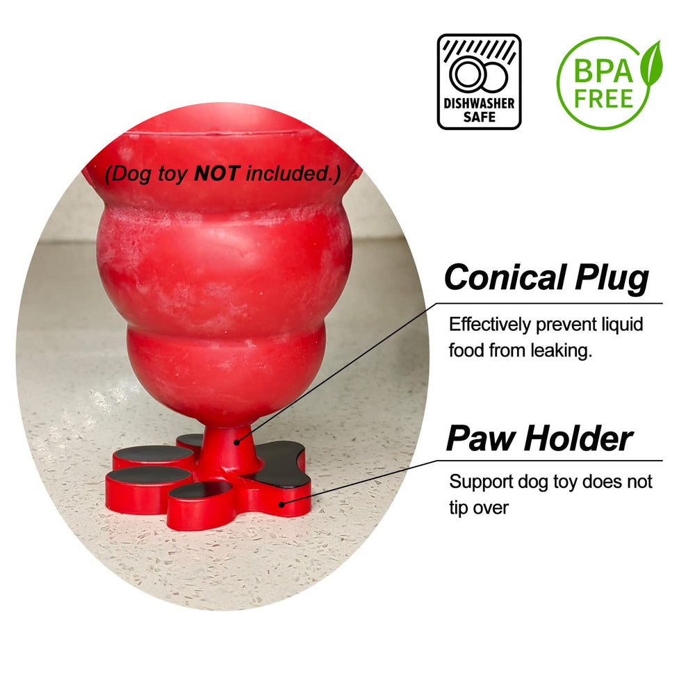 HOMDSG stopper and paw base stabilize toys during freezing and serving.
