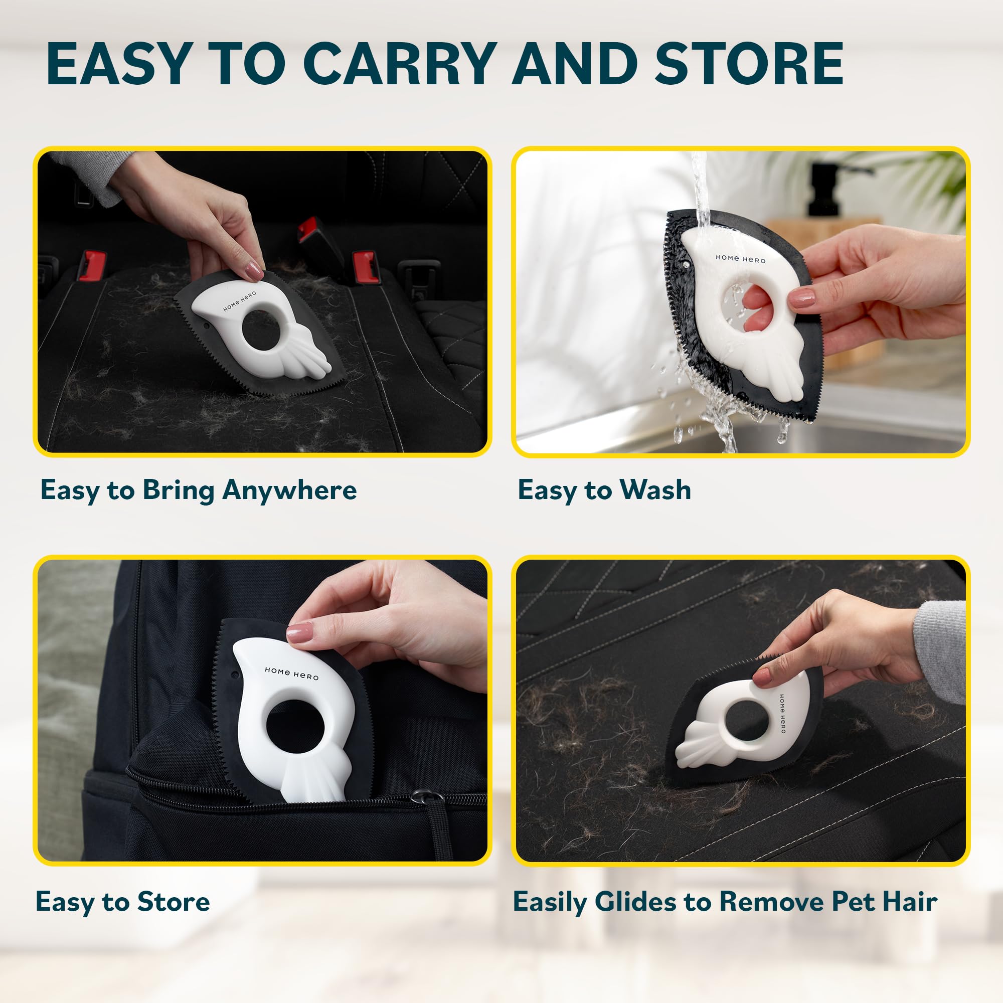 Home Hero Pet Hair Remover Tool car seat use for a cleaner ride