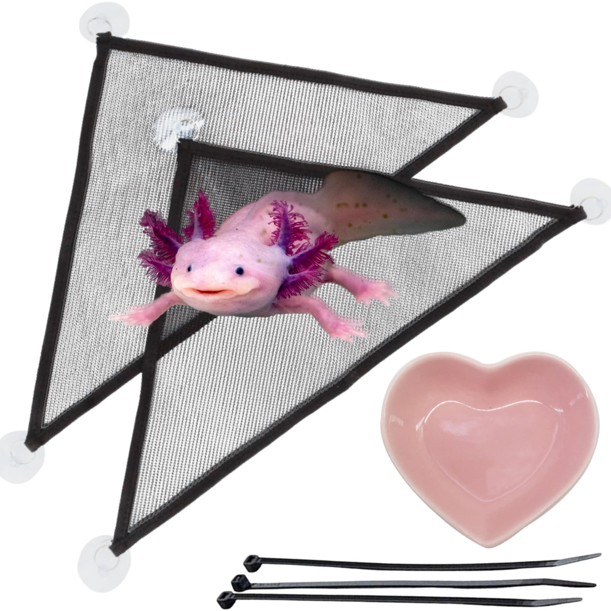 Homedy Crafts axolotl hammock aquarium provides a cozy resting spot in the tank